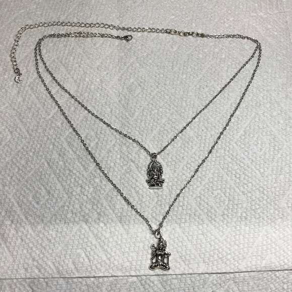 Hindu Ganesha & Shiva Handmade 2-Layer Silver Necklace - Picture 11 of 15